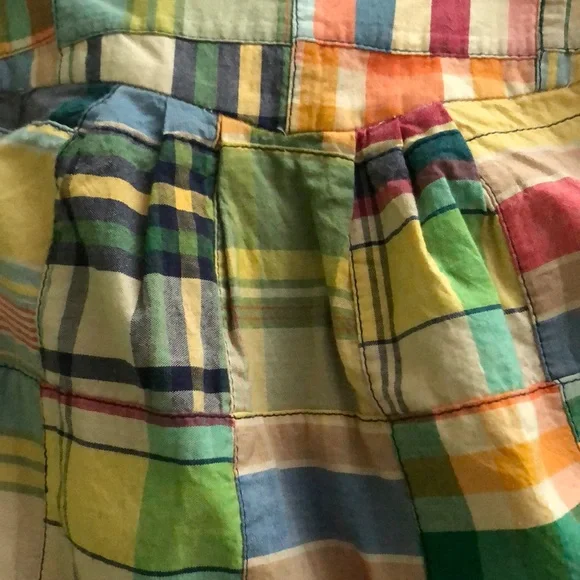 J. Crew vintage madras adjustable strap or halter tie style tank top FIRM price - Picture 2 of 11